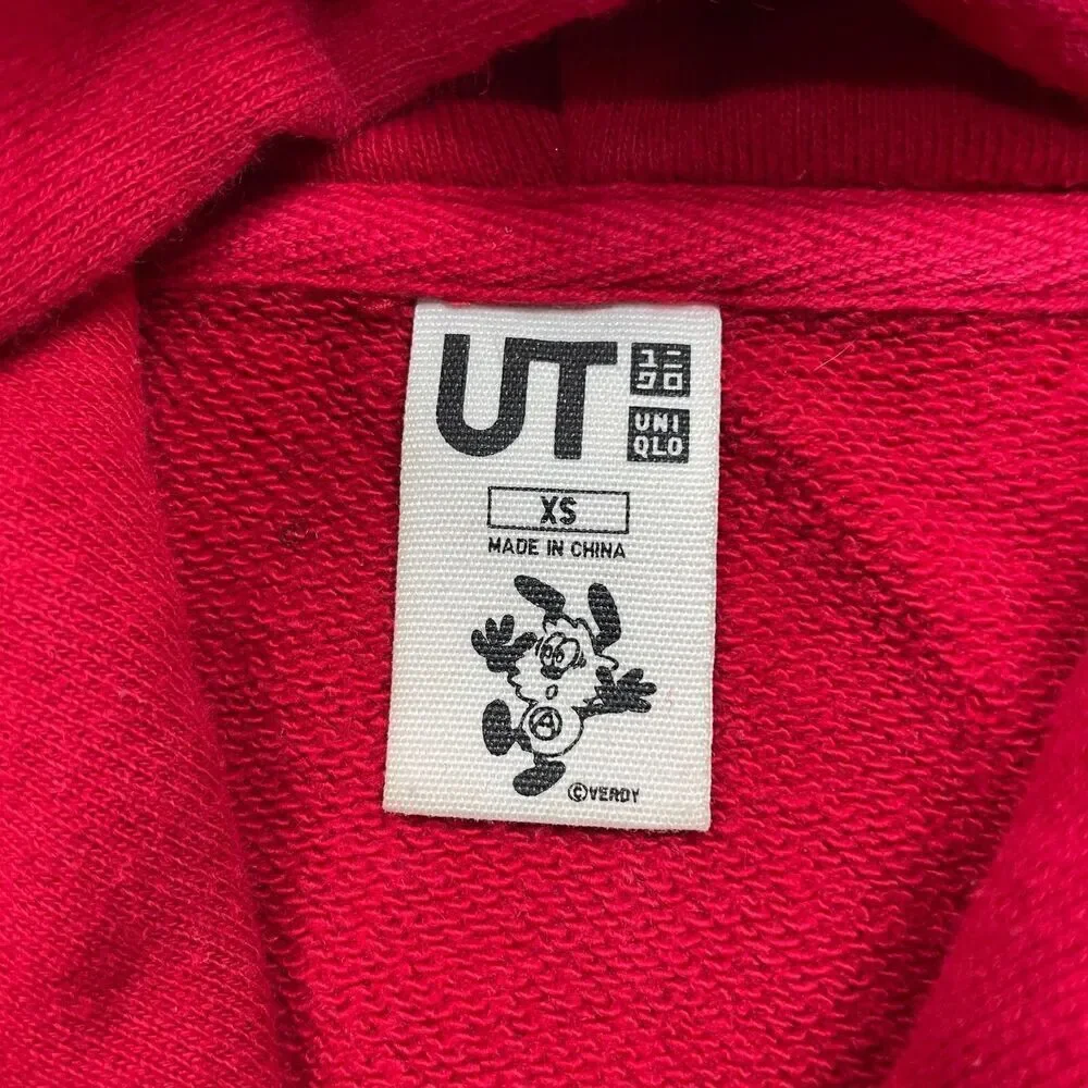 Uniqlo Hoodie Mens Extra Small Red Verdy Where Dreamers Become Doers Cotton